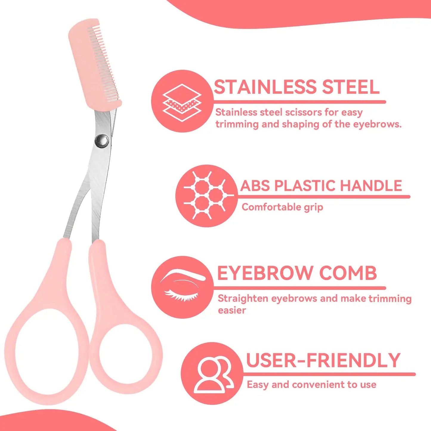 Eyebrow Trimmer, Stainless Steel Eyebrow Scissors With Comb, Eyebrow Trimming Scissors Hair Removal Beauty Tools - Avero