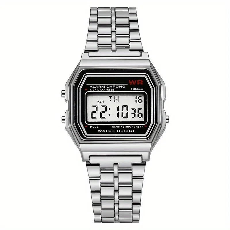 F91W Non - Waterproof Steel Band Watch For Women, Men, Business Clock, Multi - Functional LED Digital Sports Watch, Electronic Clock - Avero