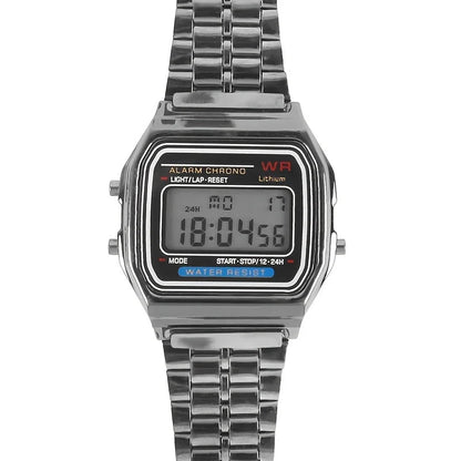 F91W Non - Waterproof Steel Band Watch For Women, Men, Business Clock, Multi - Functional LED Digital Sports Watch, Electronic Clock - Avero