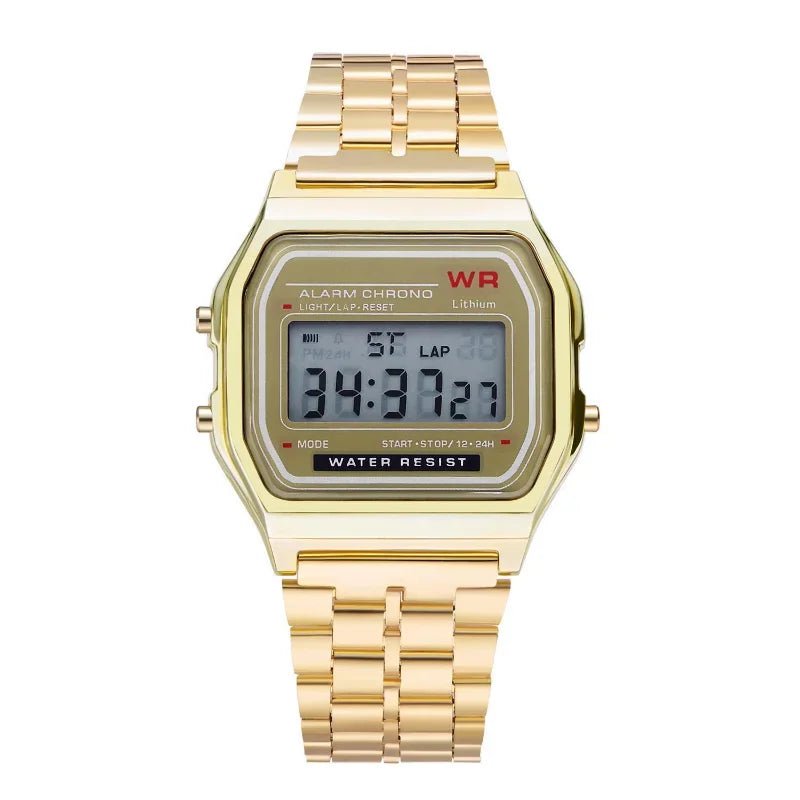 F91W Steel Strap Watches Women Watch Men Business Clock Multifunction LED Digtal Sports Wrist Watch Electronic Clock Electron wi - Avero