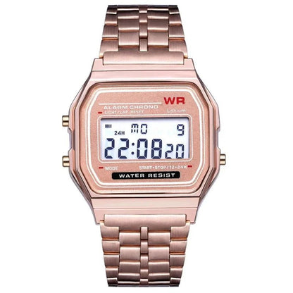 F91W Steel Strap Watches Women Watch Men Business Clock Multifunction LED Digtal Sports Wrist Watch Electronic Clock Electron wi - Avero