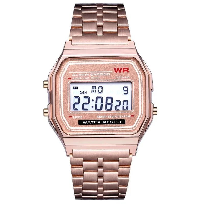 F91W Steel Strap Watches Women Watch Men Business Clock Multifunction LED Digtal Sports Wrist Watch Electronic Clock Electron wi - Avero