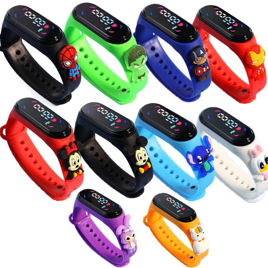 Fashion Mickey Children Watches For Girls Electronic Bracelet Sports Touch LED Spiderman Doll Kids Watch Women Waterproof Clock - Avero