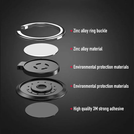 Finger Ring Holder Stand Grip 360 Rotating For Mobile Phone Car Magnetic Mount Phone Back Sticker Pad Unniversal Bracket - Avero