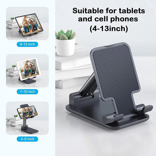 Foldable ABS Desktop Mobile Phone Stand For iPad iPhone 16 15 Smartphone Support Tablet Desk Cell Phone Portable Holder Bracket - Avero