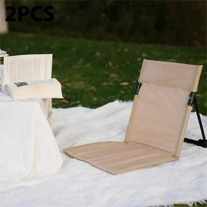 Foldable Camping Chair Outdoor Garden Park Single Lazy Chair Backrest Cushion Picnic Camping Folding Back Chair Beach Chairs - Avero