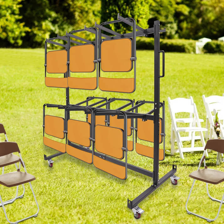 Folding Chair Rack Dolly Cart Table Storage Rack Desk Chairs Cart Trolley - Avero