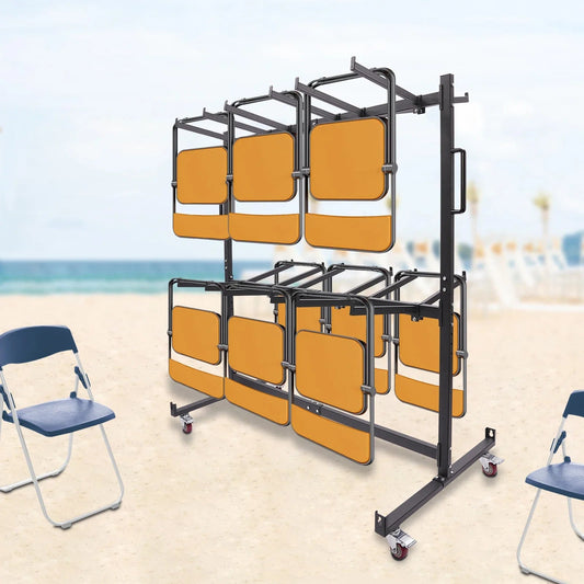 Folding Chair Rack Dolly Cart Table Storage Rack Desk Chairs Cart Trolley - Avero