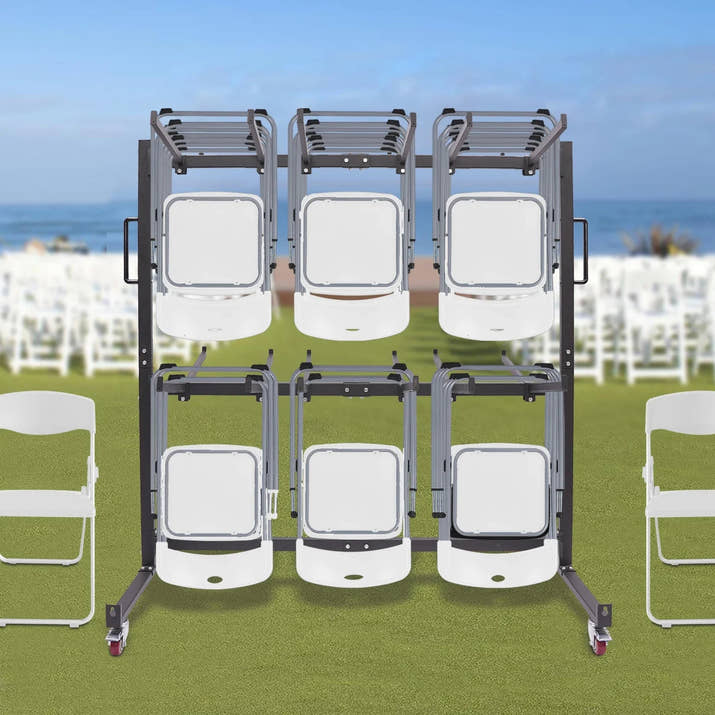Folding Chair Rack Dolly Cart Table Storage Rack Desk Chairs Cart Trolley - Avero