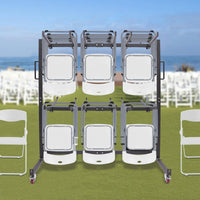 Folding Chair Rack Dolly Cart Table Storage Rack Desk Chairs Cart Trolley - Avero