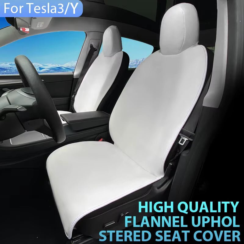 For Tesla Model 3 /Y High Quality Flannel Upholstered Seat Cover Snug Warm Cushion Car Modified Interior Decorate Accessories - Avero