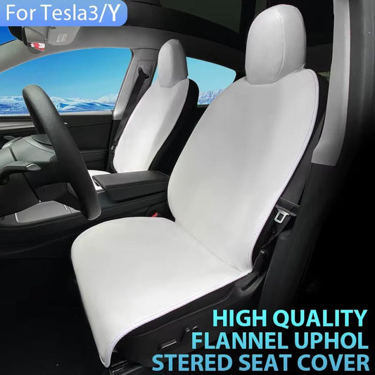 For Tesla Model 3 /Y High Quality Flannel Upholstered Seat Cover Snug Warm Cushion Car Modified Interior Decorate Accessories - Avero
