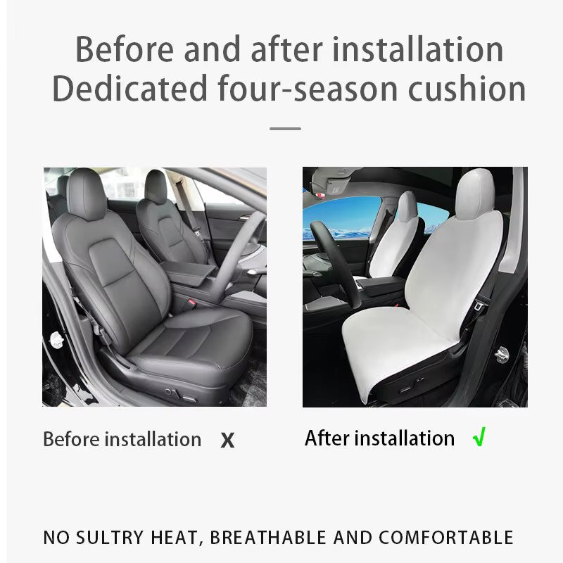 For Tesla Model 3 /Y High Quality Flannel Upholstered Seat Cover Snug Warm Cushion Car Modified Interior Decorate Accessories - Avero