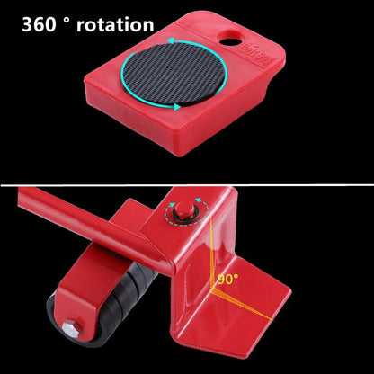 Furniture Moving Transport Roller Set Removal Lifting Moving Tool Set Wheel Bar Mover Moving Heavy Stuffs Device Hand Tool - Avero