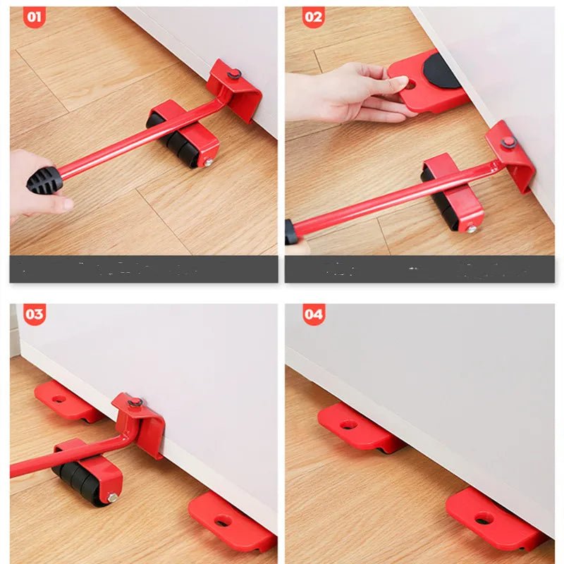 Furniture Moving Transport Roller Set Removal Lifting Moving Tool Set Wheel Bar Mover Moving Heavy Stuffs Device Hand Tool - Avero