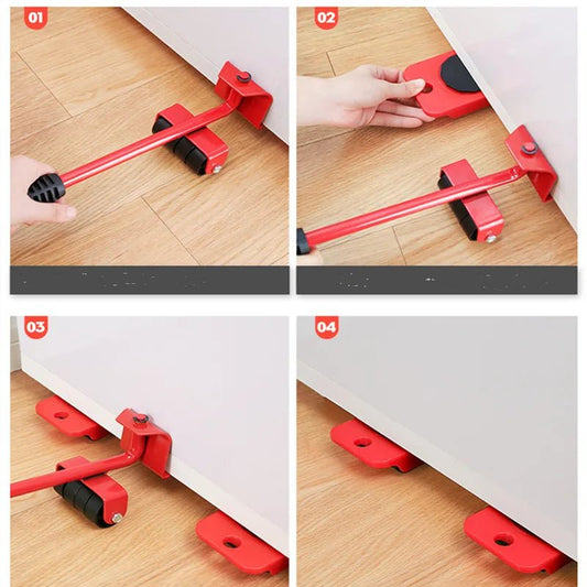 Furniture Moving Transport Roller Set Removal Lifting Moving Tool Set Wheel Bar Mover Moving Heavy Stuffs Device Hand Tool - Avero