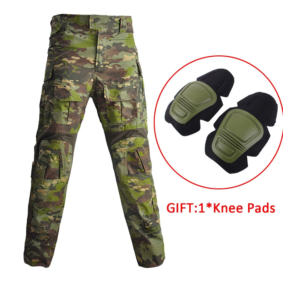 G3 Men's Tactical Pants Clothing Men Camping Cargo Pant US CP Airsoft Camo Paintball Combat Pants +Pads - Avero