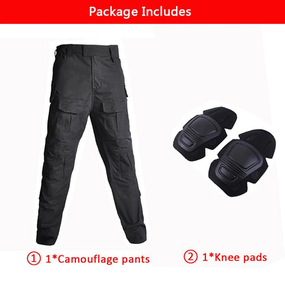 G3 Men's Tactical Pants Clothing Men Camping Cargo Pant US CP Airsoft Camo Paintball Combat Pants +Pads - Avero