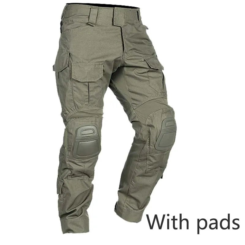 G3 Men's Tactical Pants Clothing Men Camping Cargo Pant US CP Airsoft Camo Paintball Combat Pants +Pads - Avero