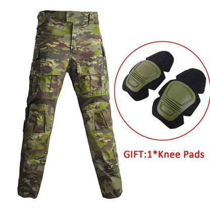 G3 Men's Tactical Pants Clothing Men Camping Cargo Pant US CP Airsoft Camo Paintball Combat Pants +Pads - Avero