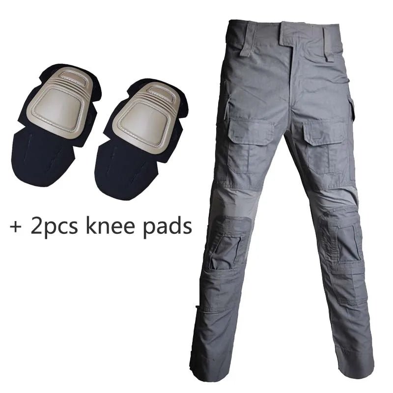 G3 Men's Tactical Pants Clothing Men Camping Cargo Pant US CP Airsoft Camo Paintball Combat Pants +Pads - Avero