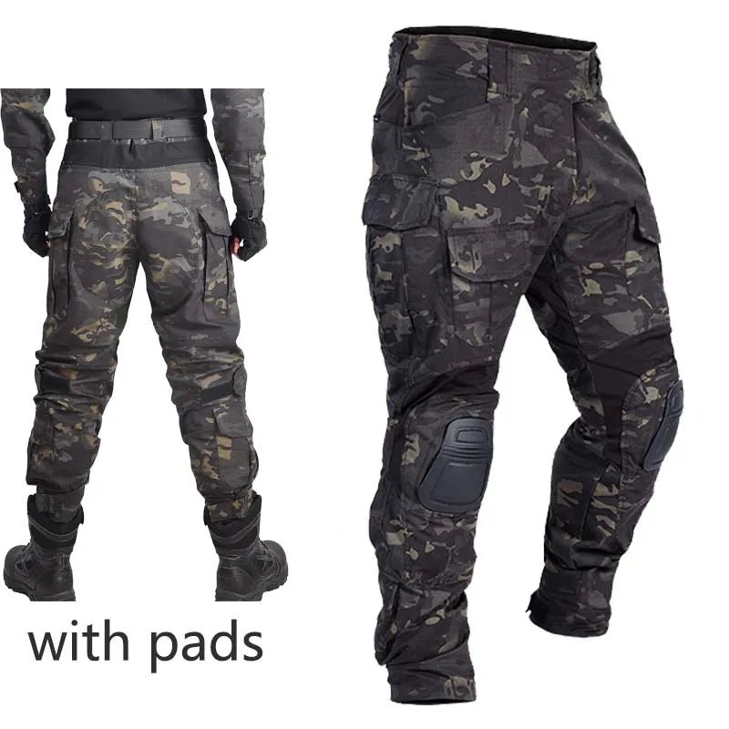 G3 Men's Tactical Pants Clothing Men Camping Cargo Pant US CP Airsoft Camo Paintball Combat Pants +Pads - Avero