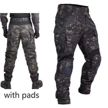 G3 Men's Tactical Pants Clothing Men Camping Cargo Pant US CP Airsoft Camo Paintball Combat Pants +Pads - Avero