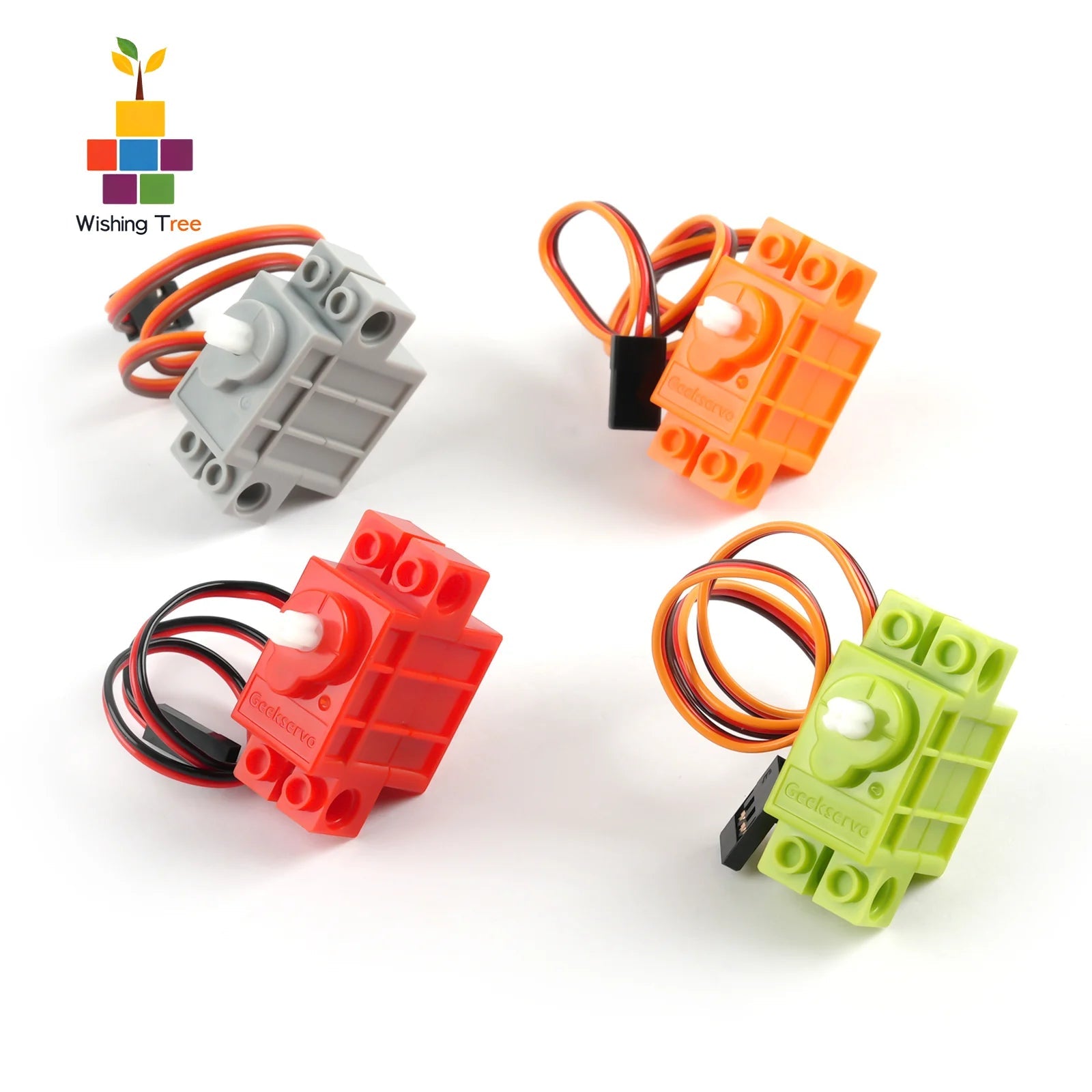 Geekservo 4PCS 270°/360° Programmable Servo Motor with POM Gears for Legoeds/Micro:bit Smart Car Robot - Avero