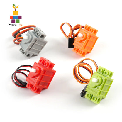 Geekservo 4PCS 270°/360° Programmable Servo Motor with POM Gears for Legoeds/Micro:bit Smart Car Robot - Avero