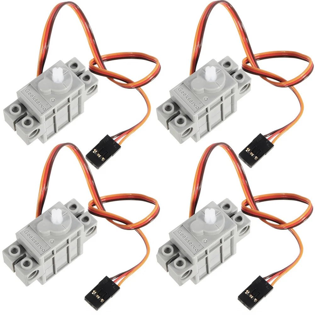 Geekservo 4PCS 270°/360° Programmable Servo Motor with POM Gears for Legoeds/Micro:bit Smart Car Robot - Avero