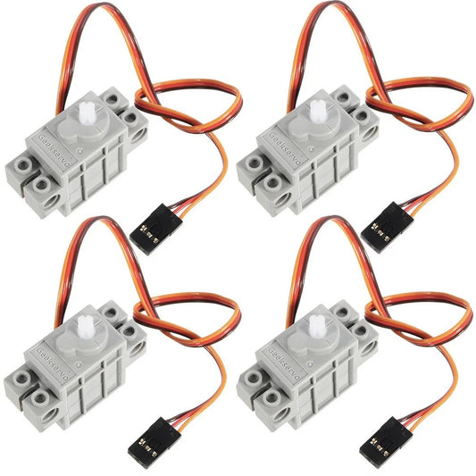 Geekservo 4PCS 270°/360° Programmable Servo Motor with POM Gears for Legoeds/Micro:bit Smart Car Robot - Avero