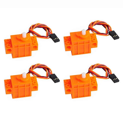 Geekservo 4PCS 270°/360° Programmable Servo Motor with POM Gears for Legoeds/Micro:bit Smart Car Robot - Avero