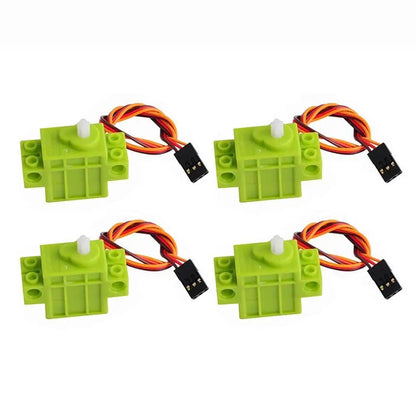 Geekservo 4PCS 270°/360° Programmable Servo Motor with POM Gears for Legoeds/Micro:bit Smart Car Robot - Avero