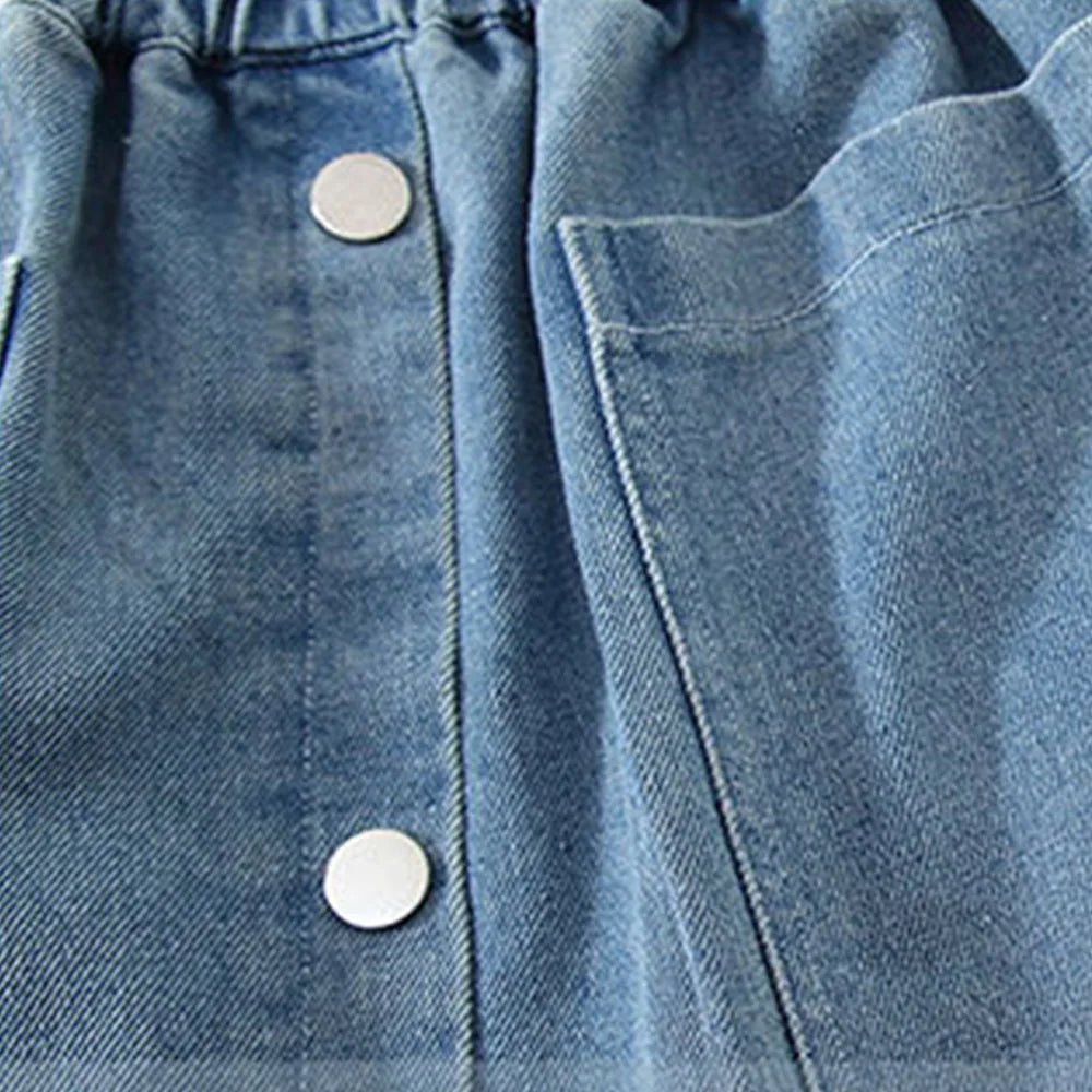 Girls Denim Skirt Fashion Denim short Skirts Summer Baby Korean Style Skirts Wrap Buttocks for Girls Teenager Half Skirt - Avero