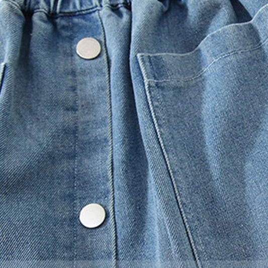 Girls Denim Skirt Fashion Denim short Skirts Summer Baby Korean Style Skirts Wrap Buttocks for Girls Teenager Half Skirt - Avero