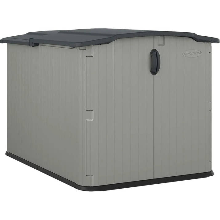 Glidetop Horizontal Outdoor Storage Shed with Pad - Lockable Sliding Lid and Doors, All - Weather Shed for Yard Storage, 57.5