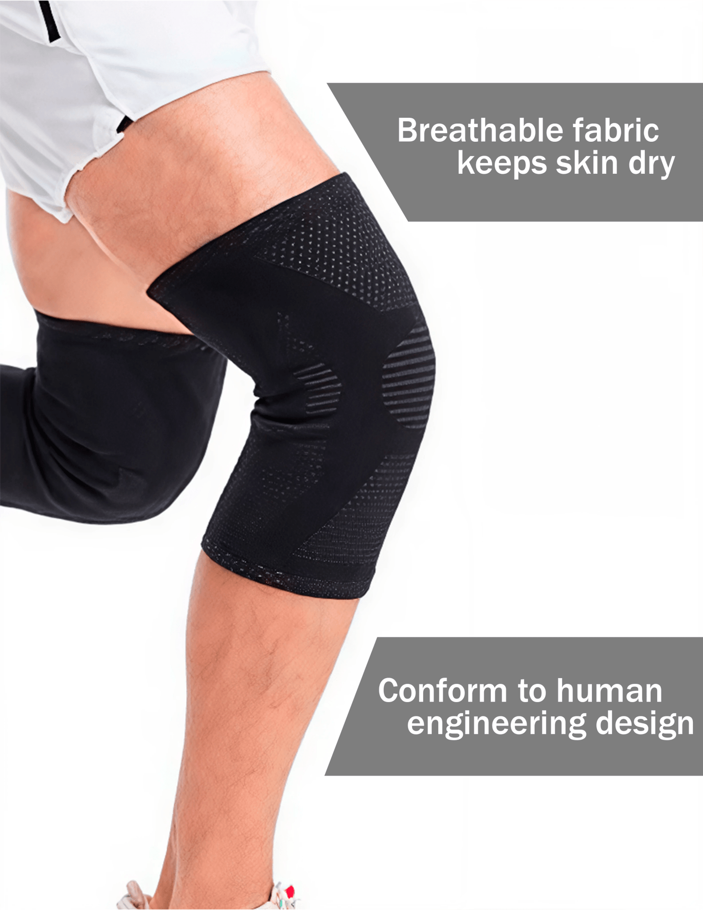 GOBYGO 1Pcs Basketball Sports Knee Pads Elastic Knitted Compression Leg Warmers Outdoor Running Cycling Mountaineering Men Women - Avero