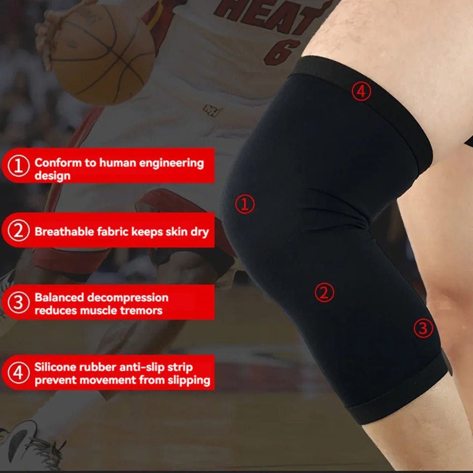 GOBYGO 1Pcs Basketball Sports Knee Pads Elastic Knitted Compression Leg Warmers Outdoor Running Cycling Mountaineering Men Women - Avero