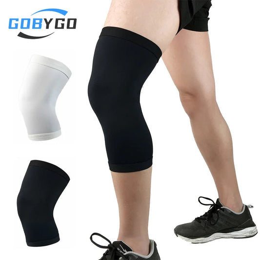 GOBYGO 1Pcs Basketball Sports Knee Pads Elastic Knitted Compression Leg Warmers Outdoor Running Cycling Mountaineering Men Women - Avero