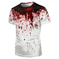 Halloween Fun Bloody Horror Pattern 3D Printed T-shirt Scary Dripping Blood Street Men Tops Casual Fashion O - neck Oversized Tee - Avero