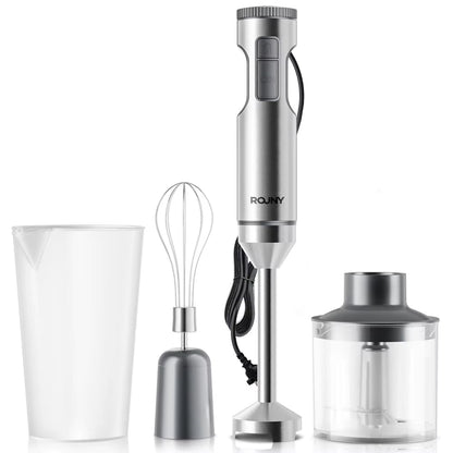 Hand Immersion Blender 1000W Powerful 4 - In - 1,Stainless Steel Stick Food Mixer,700Ml Mixing Beaker,500Ml Processor,Whisk - Avero