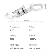 Handheld Home Vacuum Cleaner Rechargeable Portable Vacuum Cleaner Car Home Dual Purpose Wireless Dust Catcher Pet Hair 10000PA - Avero