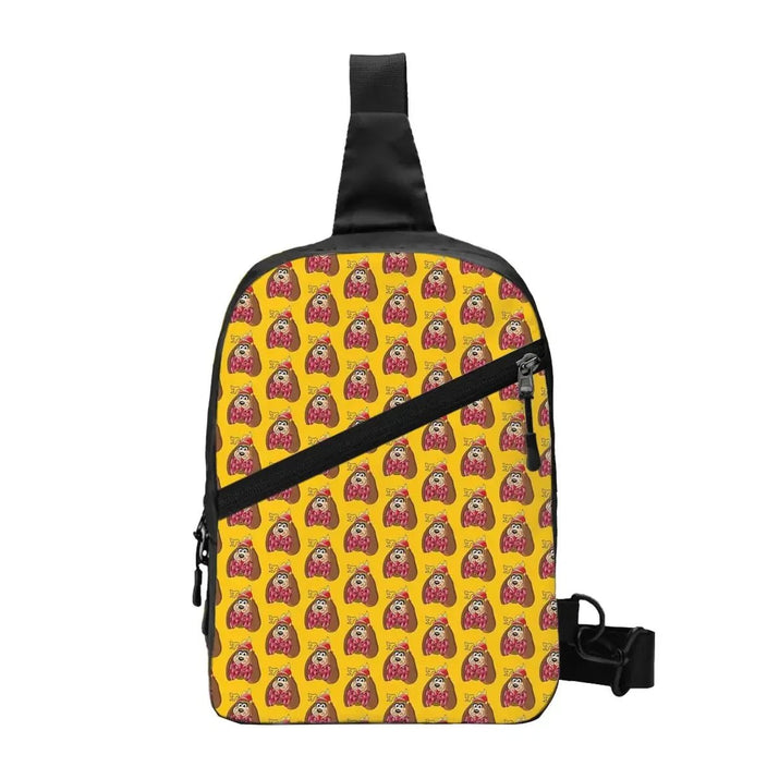 Happy Couch Dog Cute Beagle Chest Bag Men Sling Crossbody Backpack Chest Bag Travel Hiking Daypack Shoulder Bag - Avero