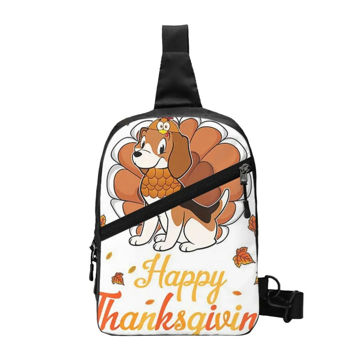 Happy Couch Dog Cute Beagle Chest Bag Men Sling Crossbody Backpack Chest Bag Travel Hiking Daypack Shoulder Bag - Avero