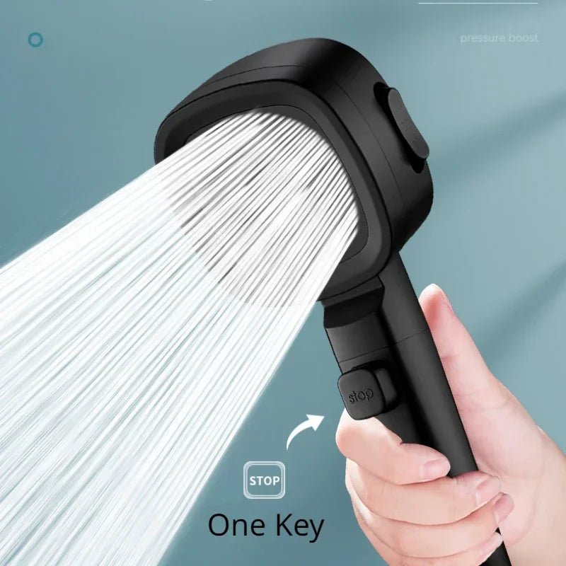High Pressure Shower Head Water Saving 3 Modes Shower Heads Adjustable One - Key Stop Water Massage Sprayer Bathroom Accessories - Avero