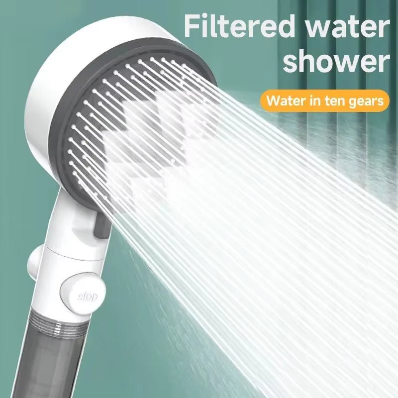 High Quality 8 Mode Shower Head Water Filter Adjustable High Pressure Shower Portable One - Key Stop Shower Bathroom Accessories - Avero