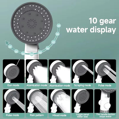 High Quality 8 Mode Shower Head Water Filter Adjustable High Pressure Shower Portable One - Key Stop Shower Bathroom Accessories - Avero
