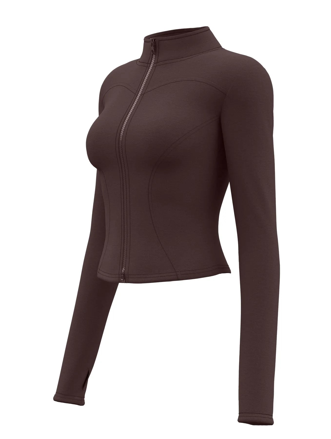 High Quality Waist Slimming Training Tops Women's Tight Stand Collar Full Zipper long Sleeves Fitness Running Yoga shirts - Avero