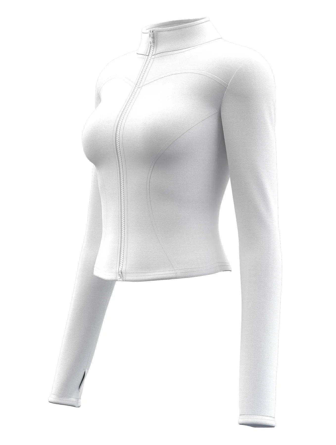 High Quality Waist Slimming Training Tops Women's Tight Stand Collar Full Zipper long Sleeves Fitness Running Yoga shirts - Avero