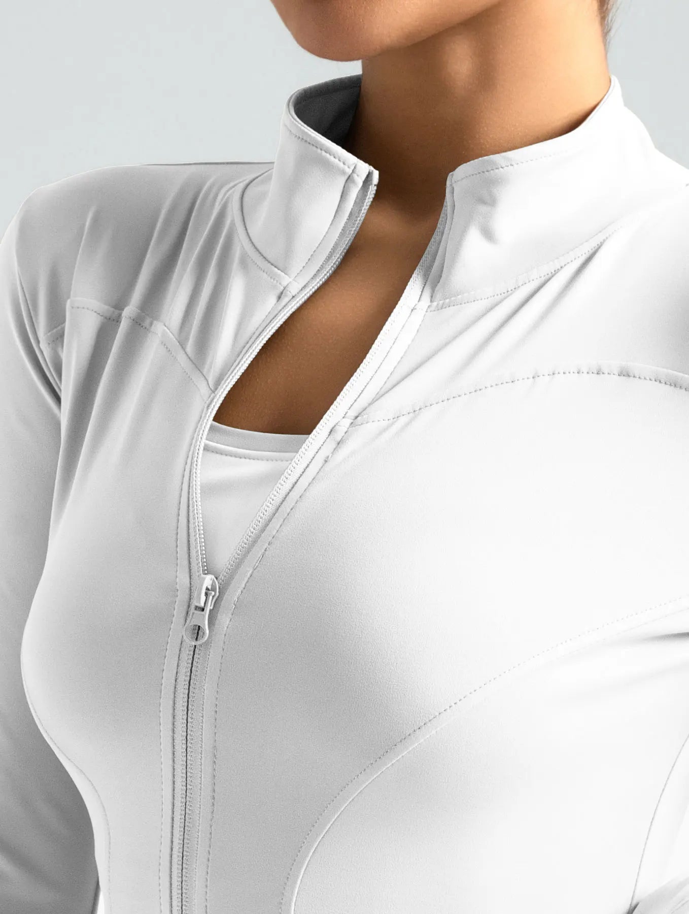 High Quality Waist Slimming Training Tops Women's Tight Stand Collar Full Zipper long Sleeves Fitness Running Yoga shirts - Avero